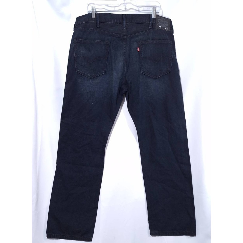 Levi's 505 Men's Jeans 38x30 Dark Wash Black‎ Tab Regular Fit Denim Cowboy